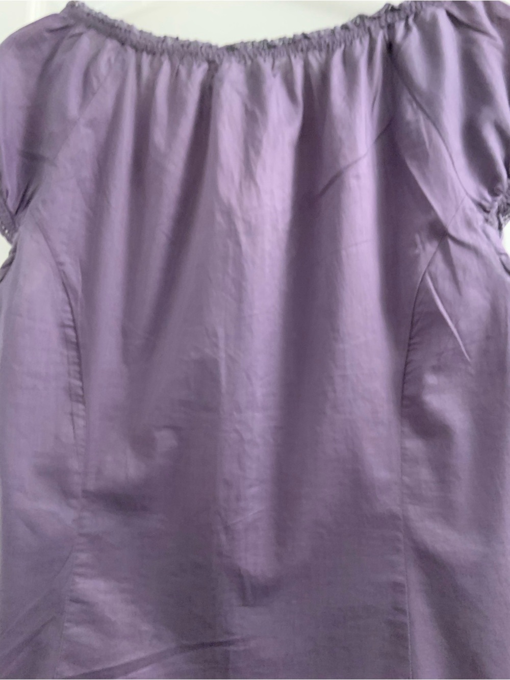 George Lavender Button-Front Ruffle Sleeve Top - Picture 10 of 10